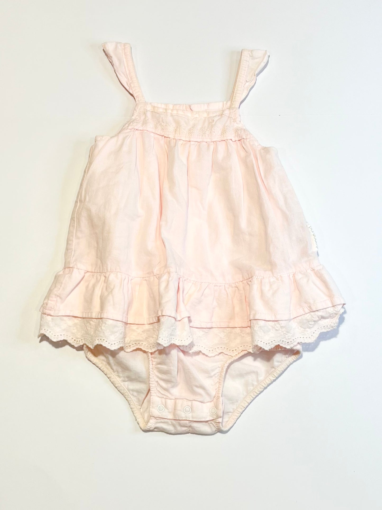 Pink ruffle romper - Size 00