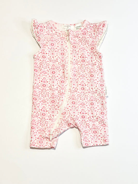 Ribbed zip romper - Size 00