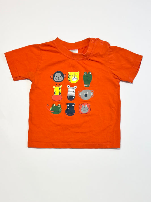 Red animals tee - Size 1