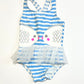 Striped fishy one-piece - Size 1