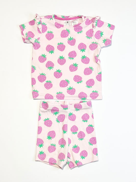 Ribbed strawberry pyjamas - Size 1