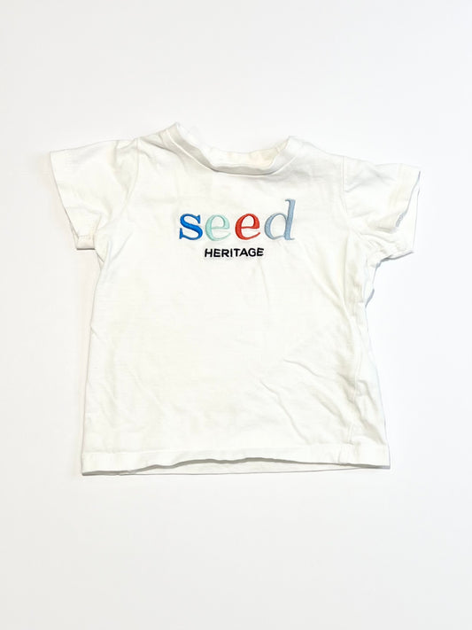 White logo tee - Size 000