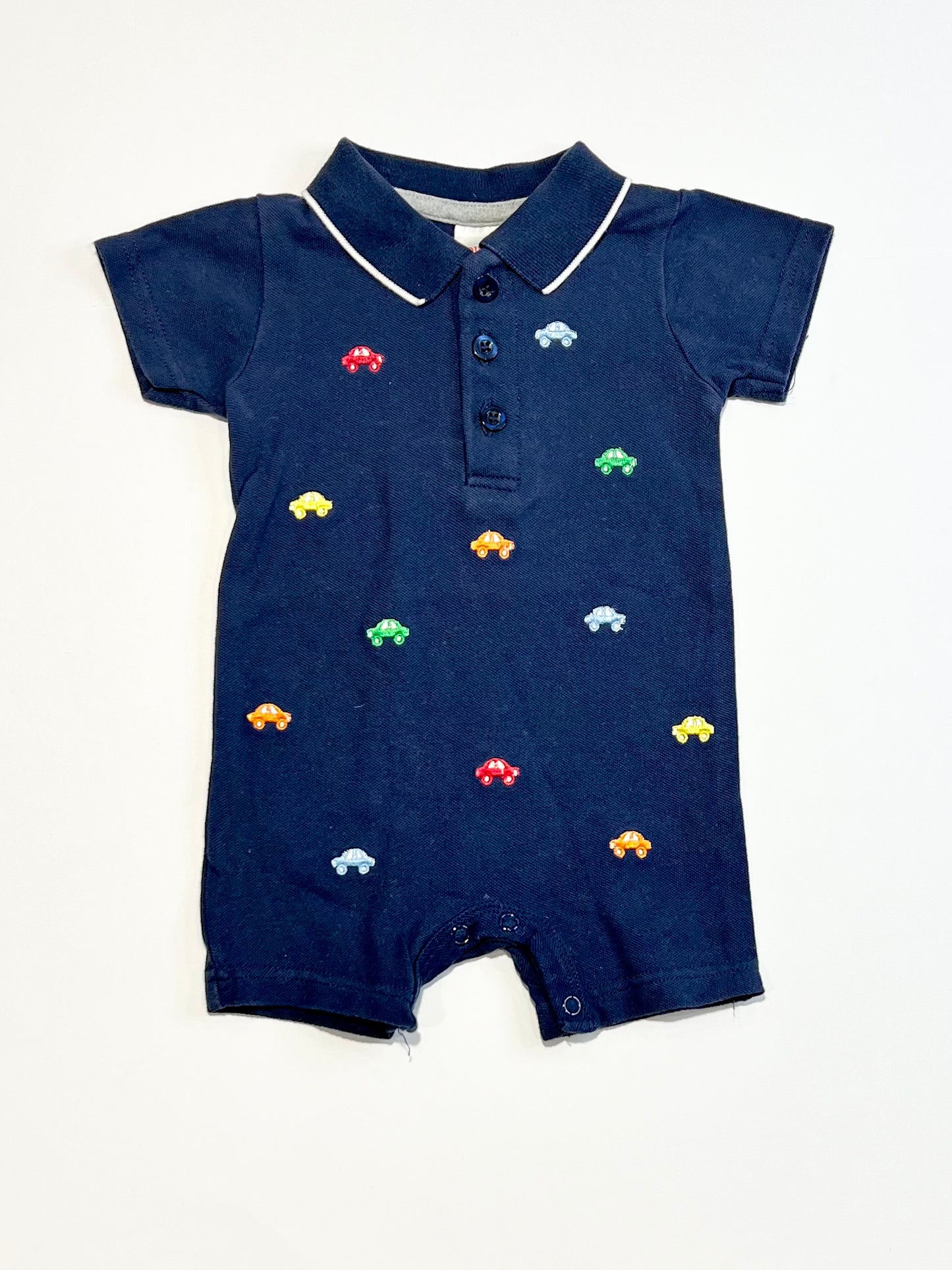 Embroidered cars romper - Size 000