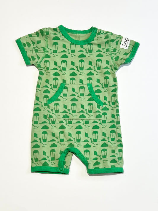 Green kites romper - Size 0-2 months