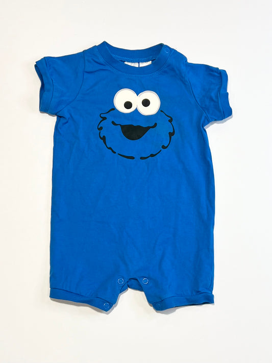 Cookie Monster romper - Size 2-4 months