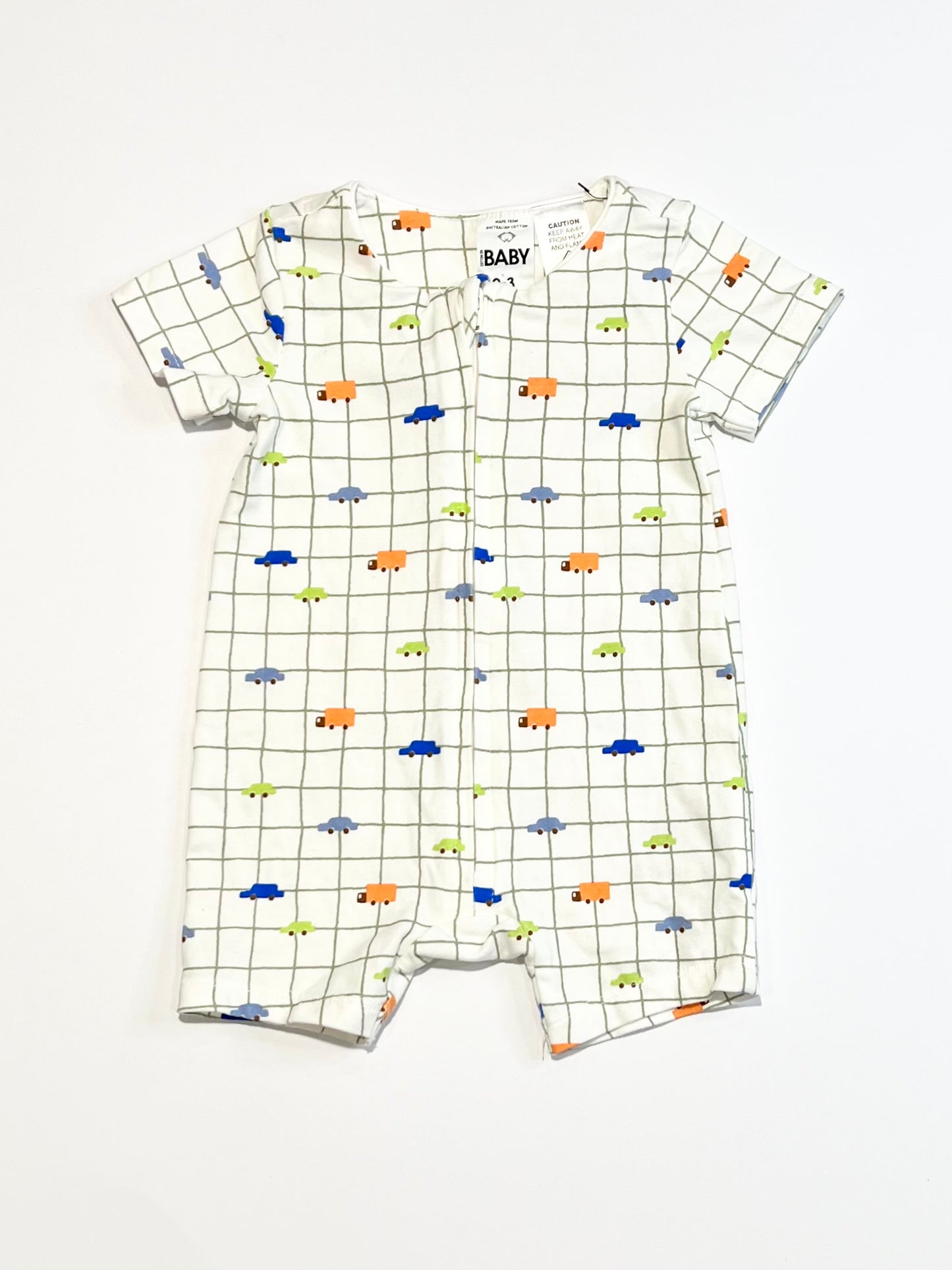 Vehicles zip romper - Size 000