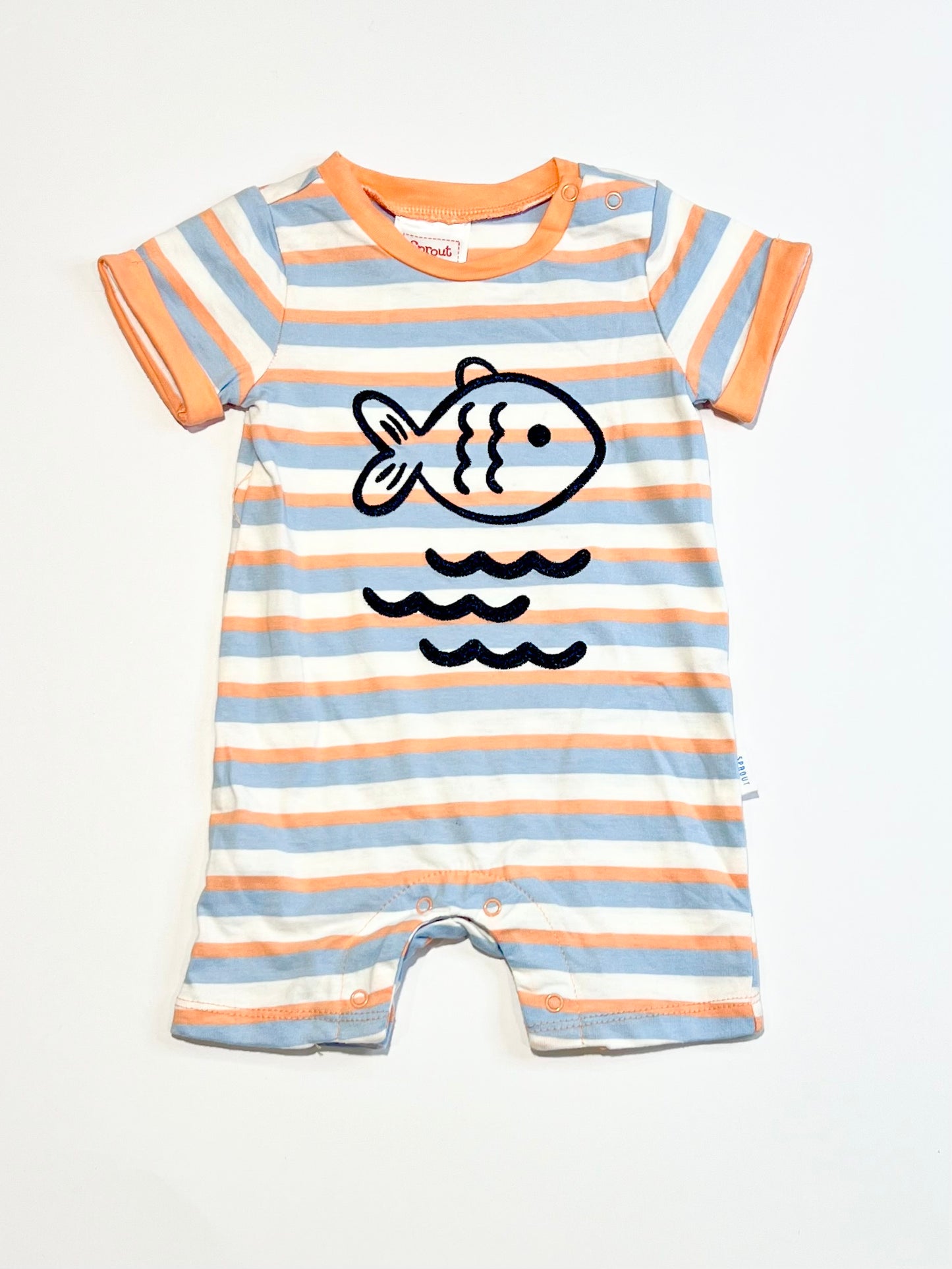 Striped fish romper - Size 000