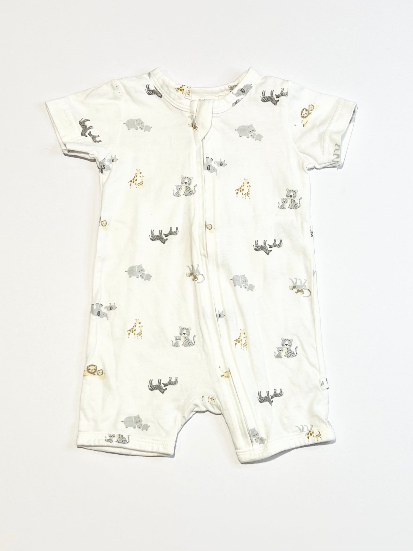 Animals zip romper - Size 000