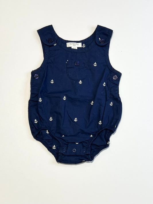 Navy anchors romper - Size 000