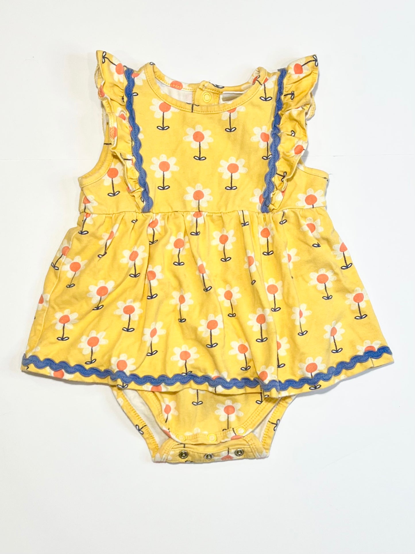 Floral jersey romper - Size 1