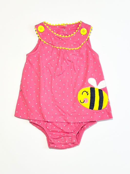 Pink bee romper - Size 1