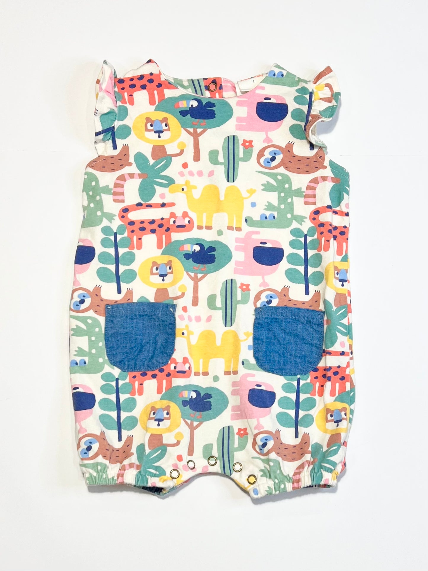 Jersey animal romper - Size 1