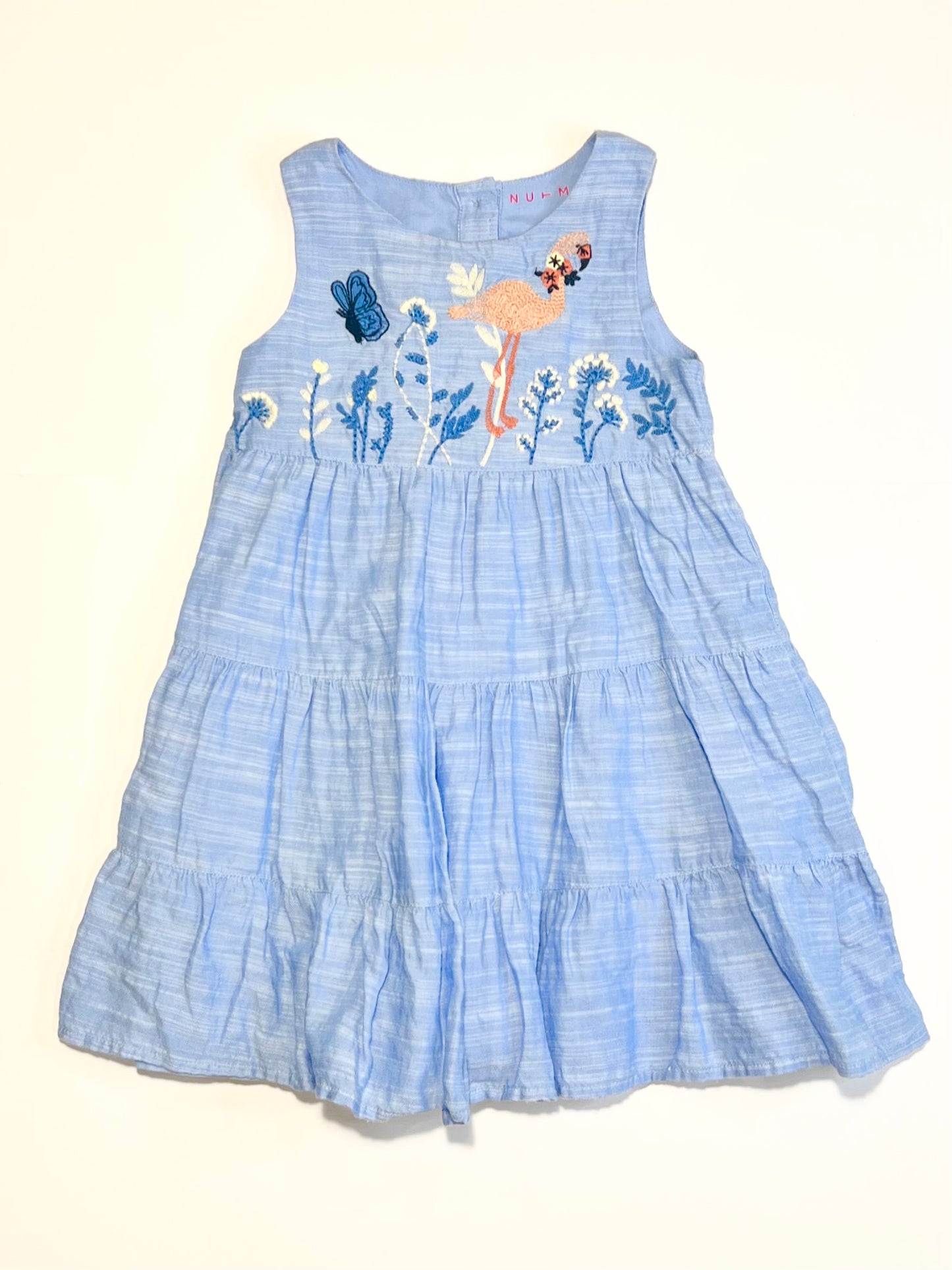 Embroidered flamingo dress - Size 1