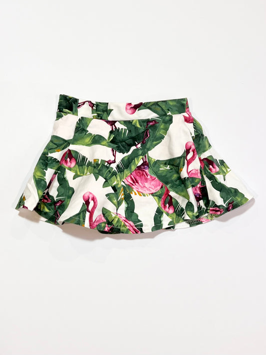 Leafy flamingo jersey skirt - Size 3
