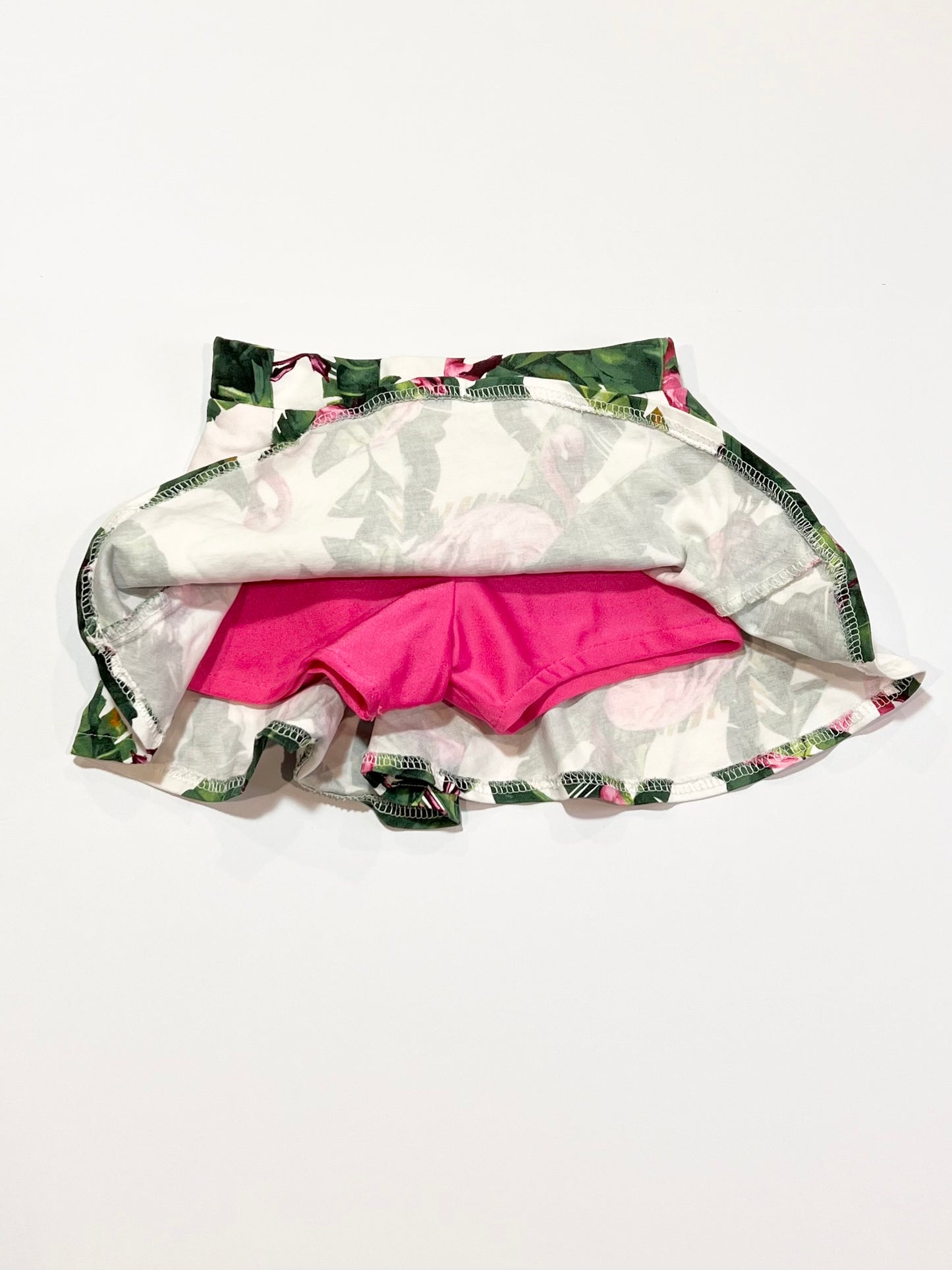 Leafy flamingo jersey skirt - Size 3