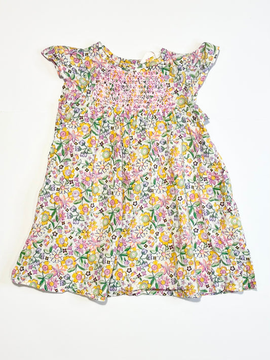 Smocked floral dress - Size 1