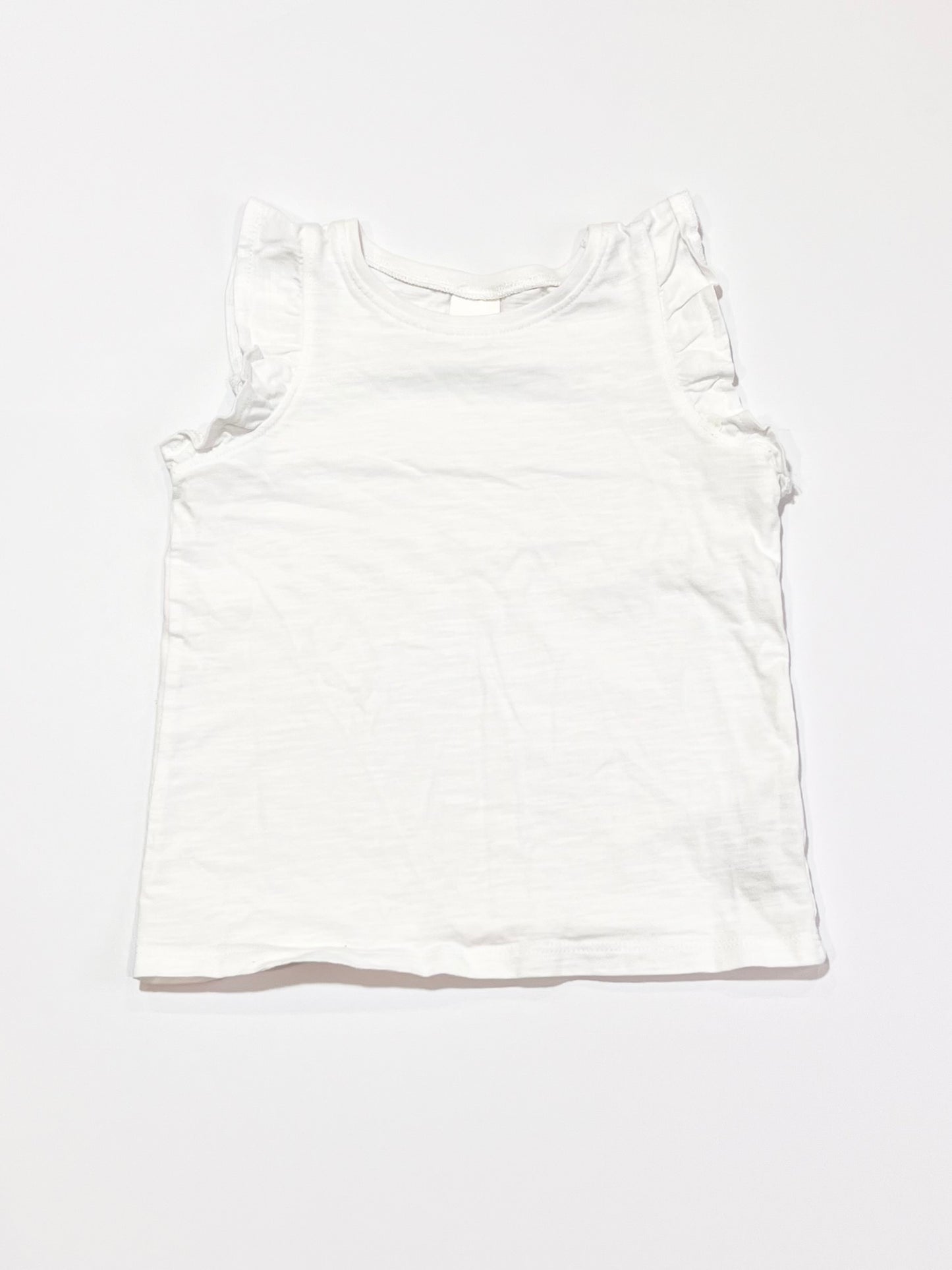 White ruffle tank - Size 3-4