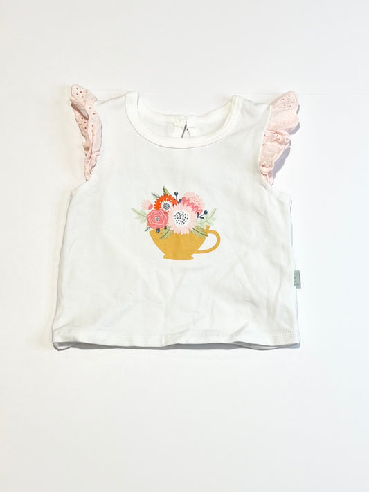 Floral tea cup tee - Size 000