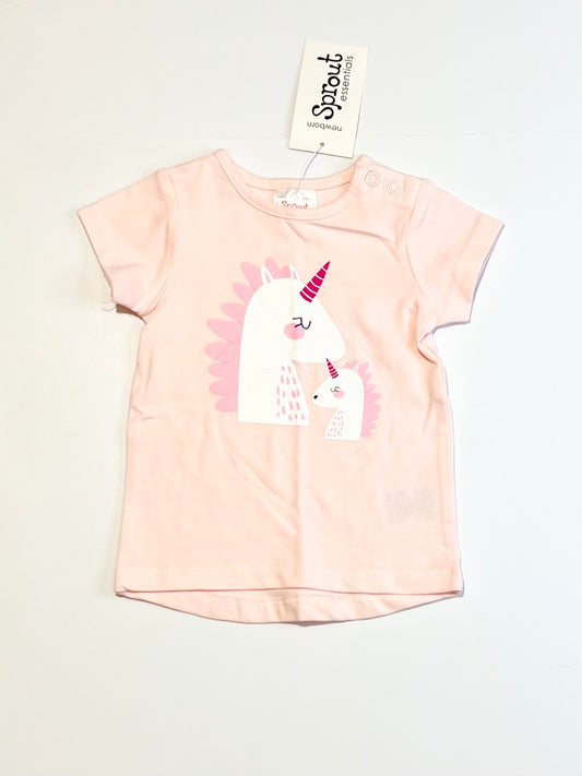 Pink unicorns tee brand new - Size 000