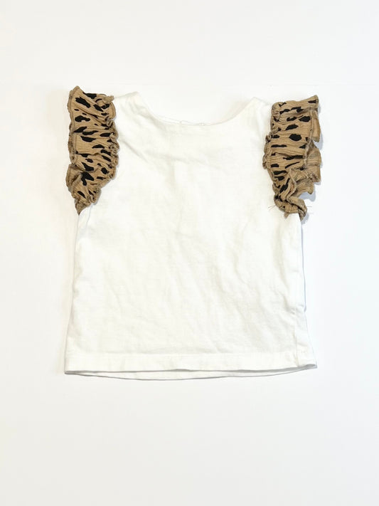 Animal print ruffle tee - Size 000