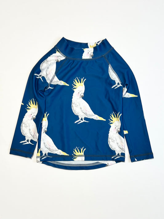 Blue cockatoo rashie - Size 0