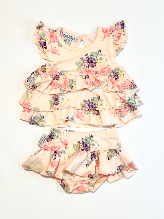 Floral ruffle set - Size 000