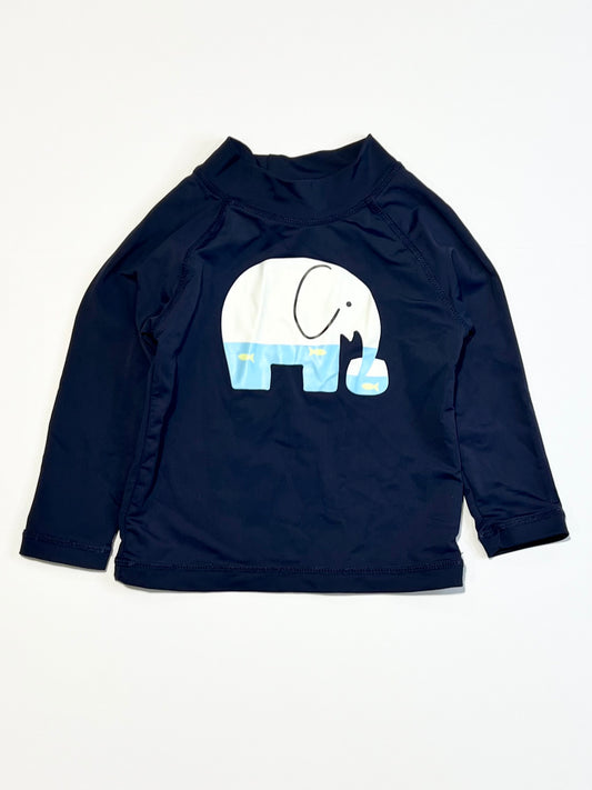 Navy elephant rashie - Size 0