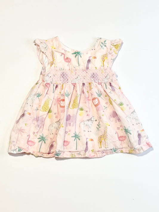 Smocked animals dress - Size 000