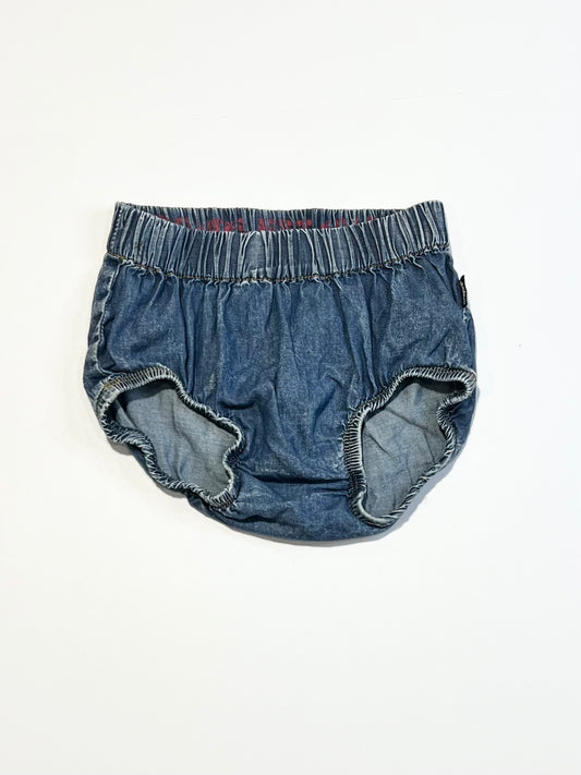 Blue chambray nappy cover - Size 0