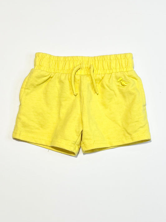 Yellow sweat shorts - Size 6-9 months