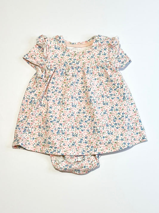 Floral bodysuit dress - Size 2-4 months