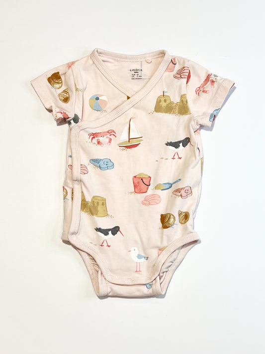 Pink beach bodysuit - Size 2-4 months