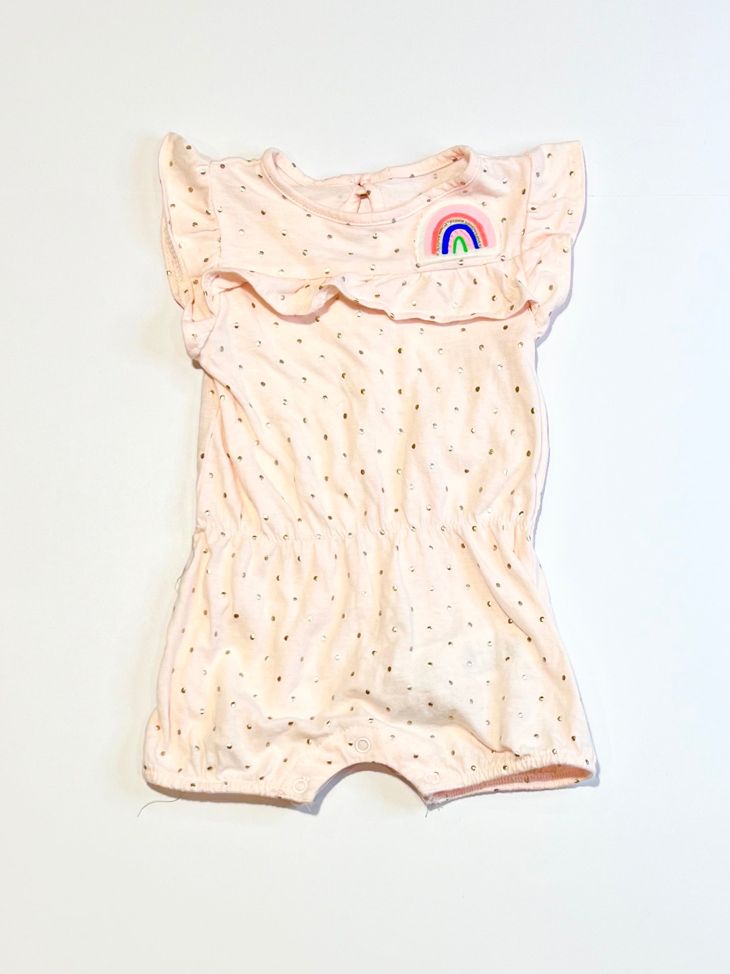 Pink spotty romper - Size 000