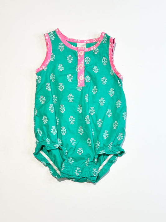 Green floral romper - Size 000