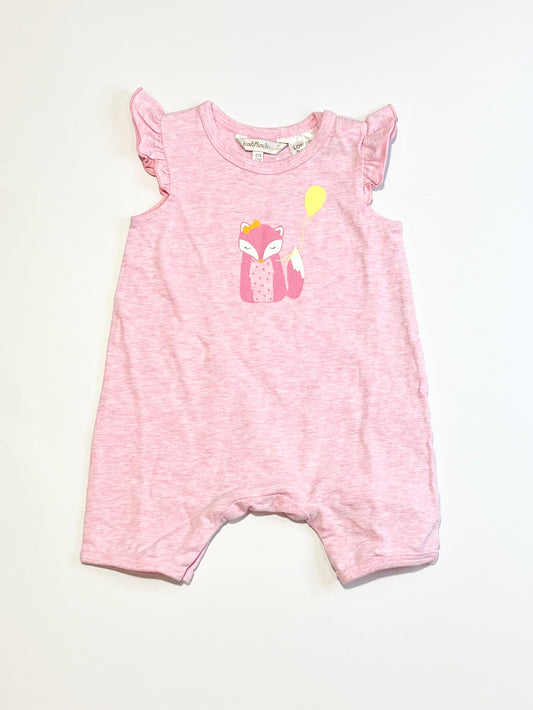 Pink fox romper - Size 000