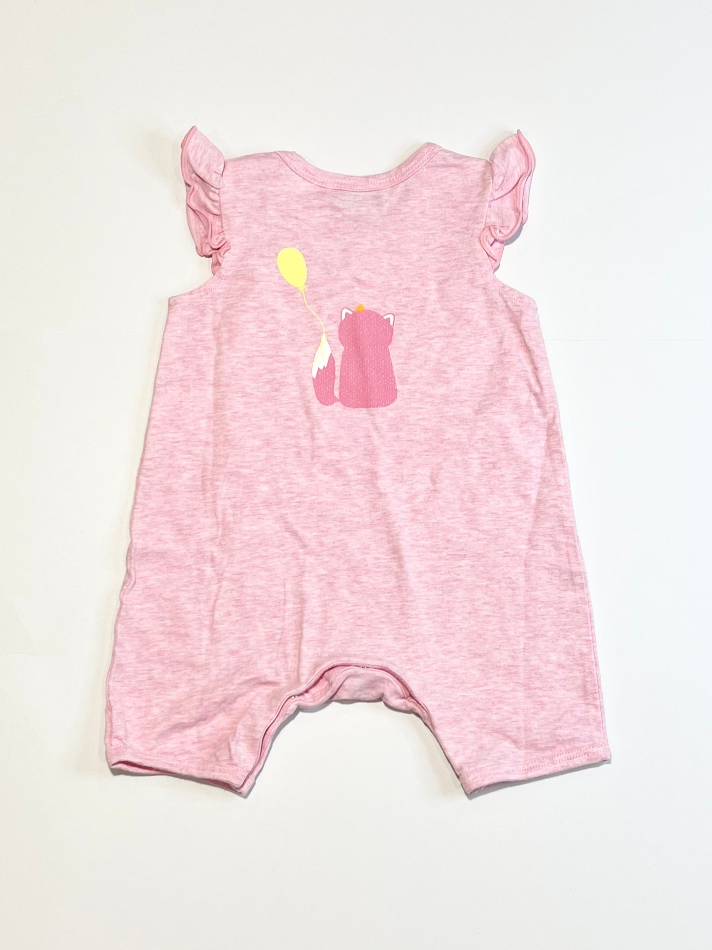 Pink fox romper - Size 000