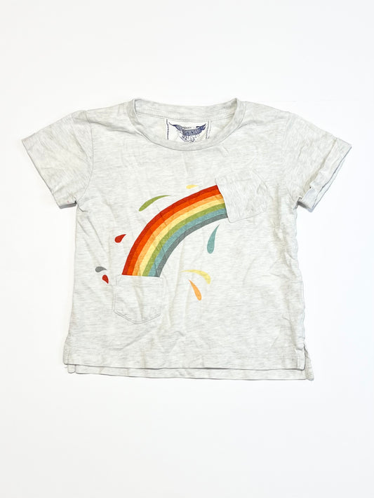 Grey rainbow tee - Size 0