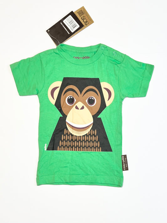 Green monkey tee brand new - Size 9-12 months