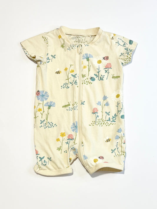 In the garden zip romper - Size 1-2 months