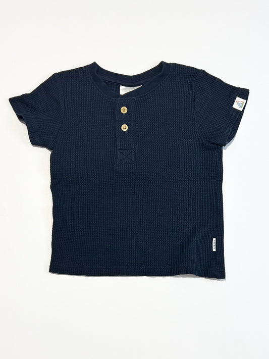 Navy waffle tee - Size 0