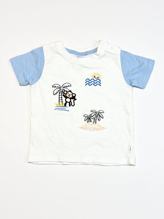 White embroidered tee - Size 0