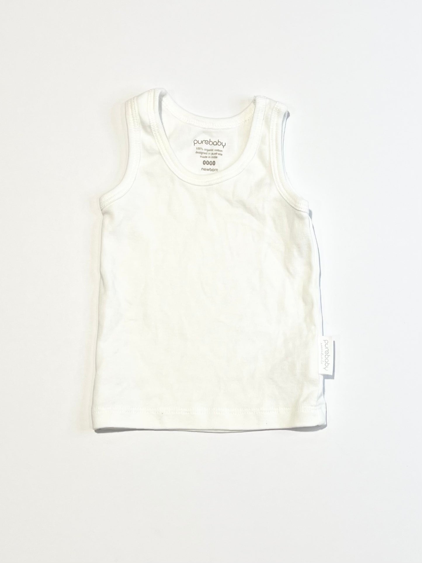 White ribbed singlet - Size 0000