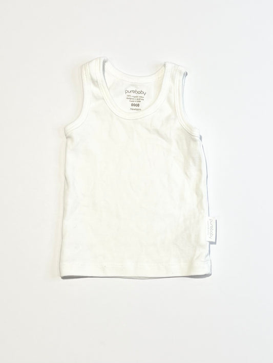 White ribbed singlet - Size 0000