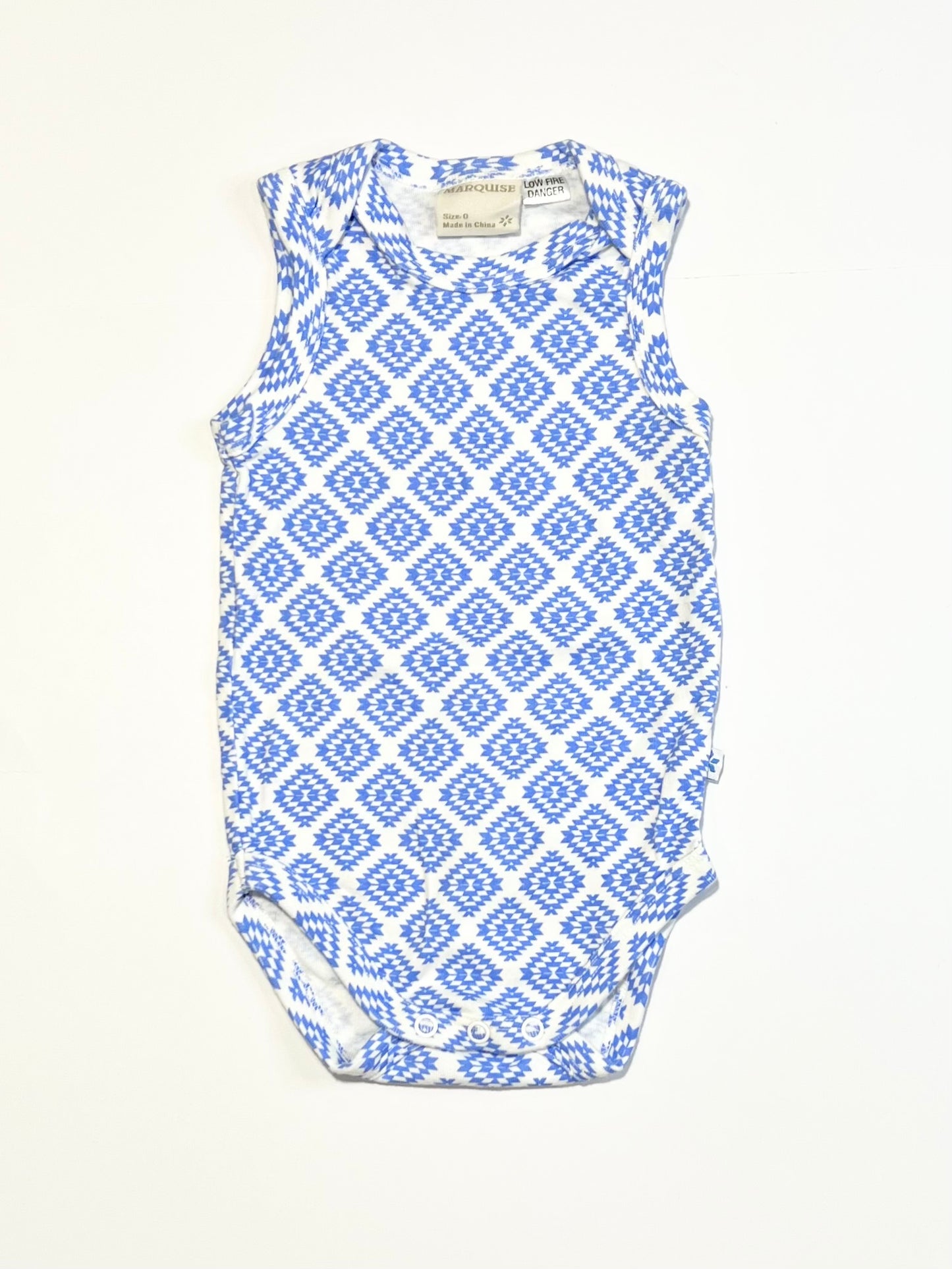 Blue patterned bodysuit - Size 0