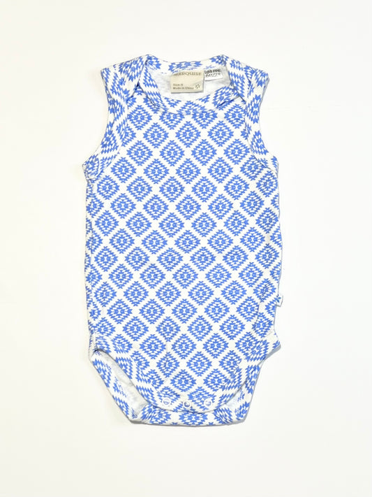 Blue patterned bodysuit - Size 0