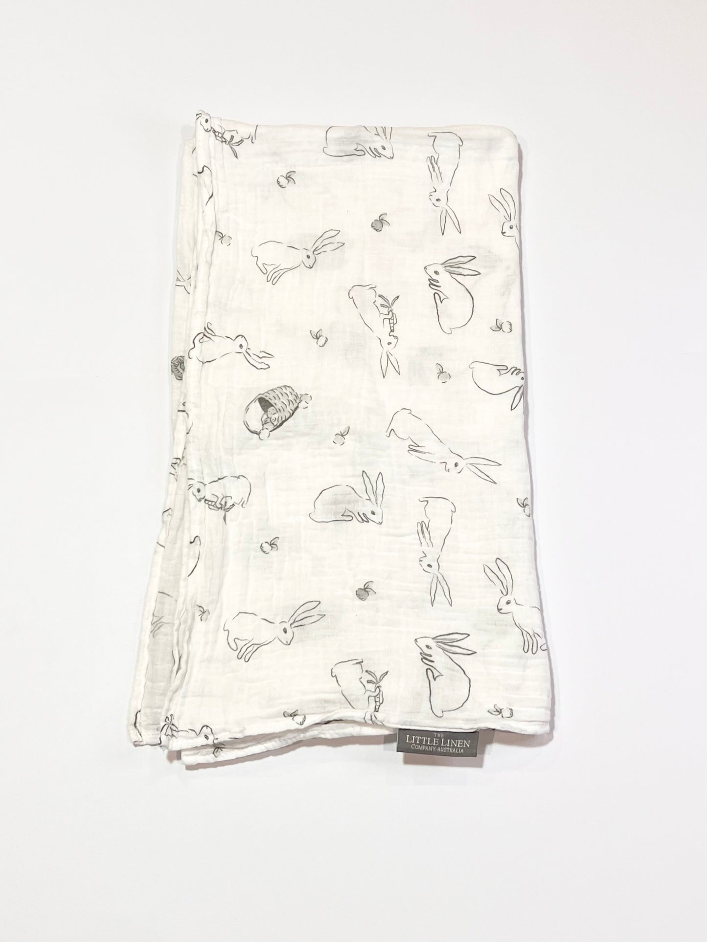 Grey bunnies muslin wrap