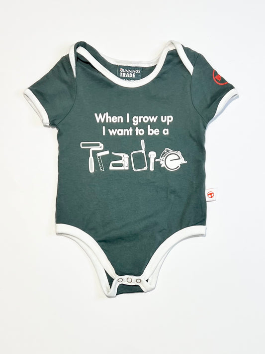 Green tradie bodysuit - Size 0