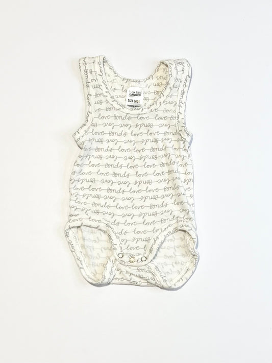 Bamboo words bodysuit - Size 0000