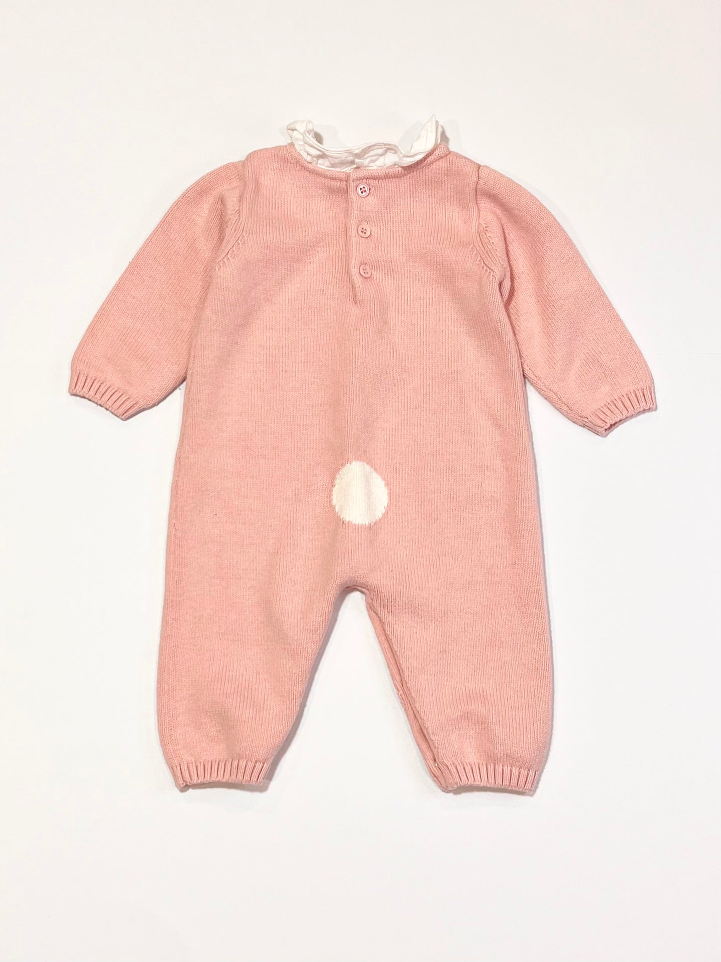 Pink knit bunny onesie - Size 00