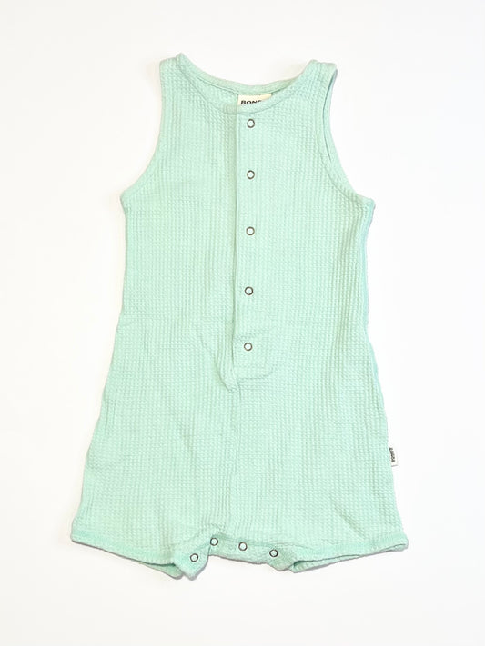 Green waffle romper - Size 0